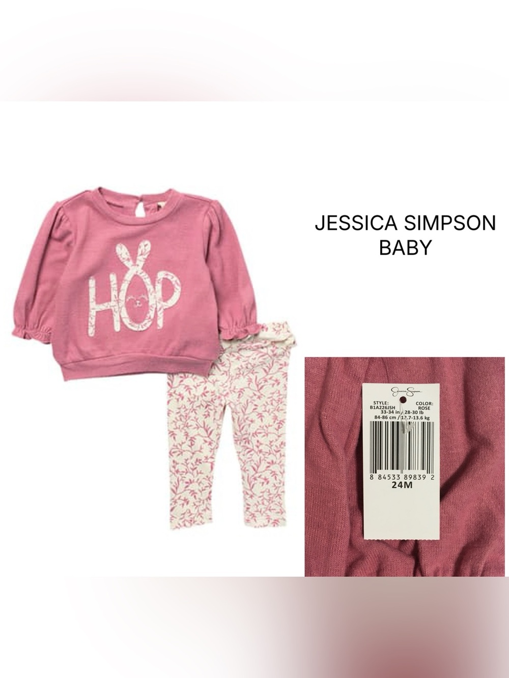 JESSICA SIMPSON BABY - 24M - NWT - 2PC BUNNY OUTFIT